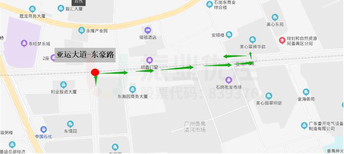 圖9 亞運(yùn)大道-東豪路南進(jìn)口車(chē)流繞行設(shè)計(jì)