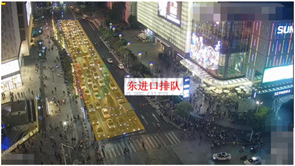 圖17 ?長(zhǎng)平-金環(huán)路口東進(jìn)口排隊(duì)情況(優(yōu)化后)